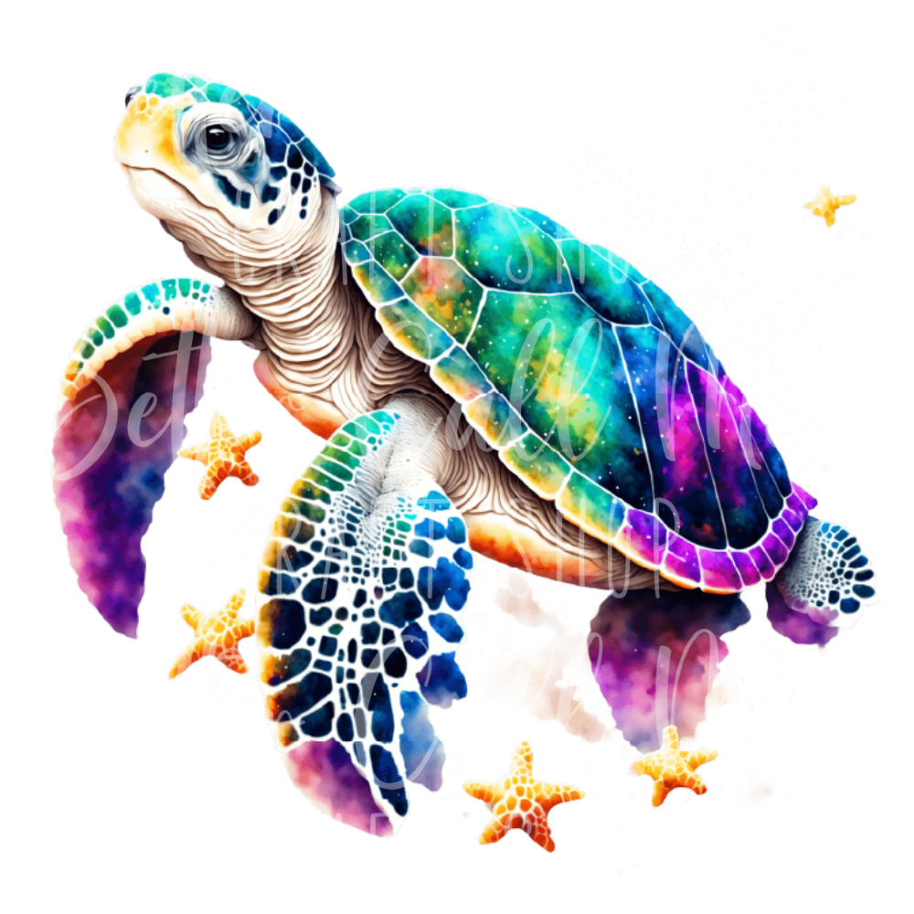 Sea Turtle UV DTF Decal