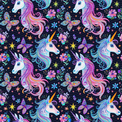 Unicorns and Butterflies Digital Seamless Pattern