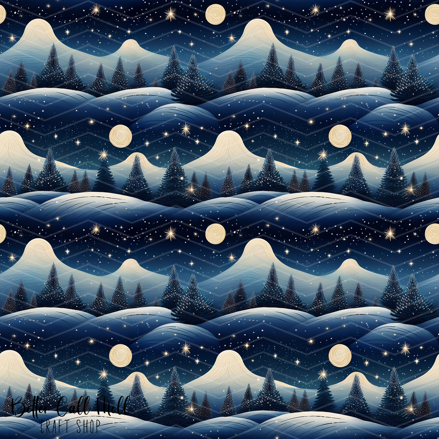 Winter Night Sky 1 Digital Seamless Pattern
