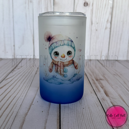 16oz STRAIGHT Frosted Ombre Glass Sublimation Tumbler