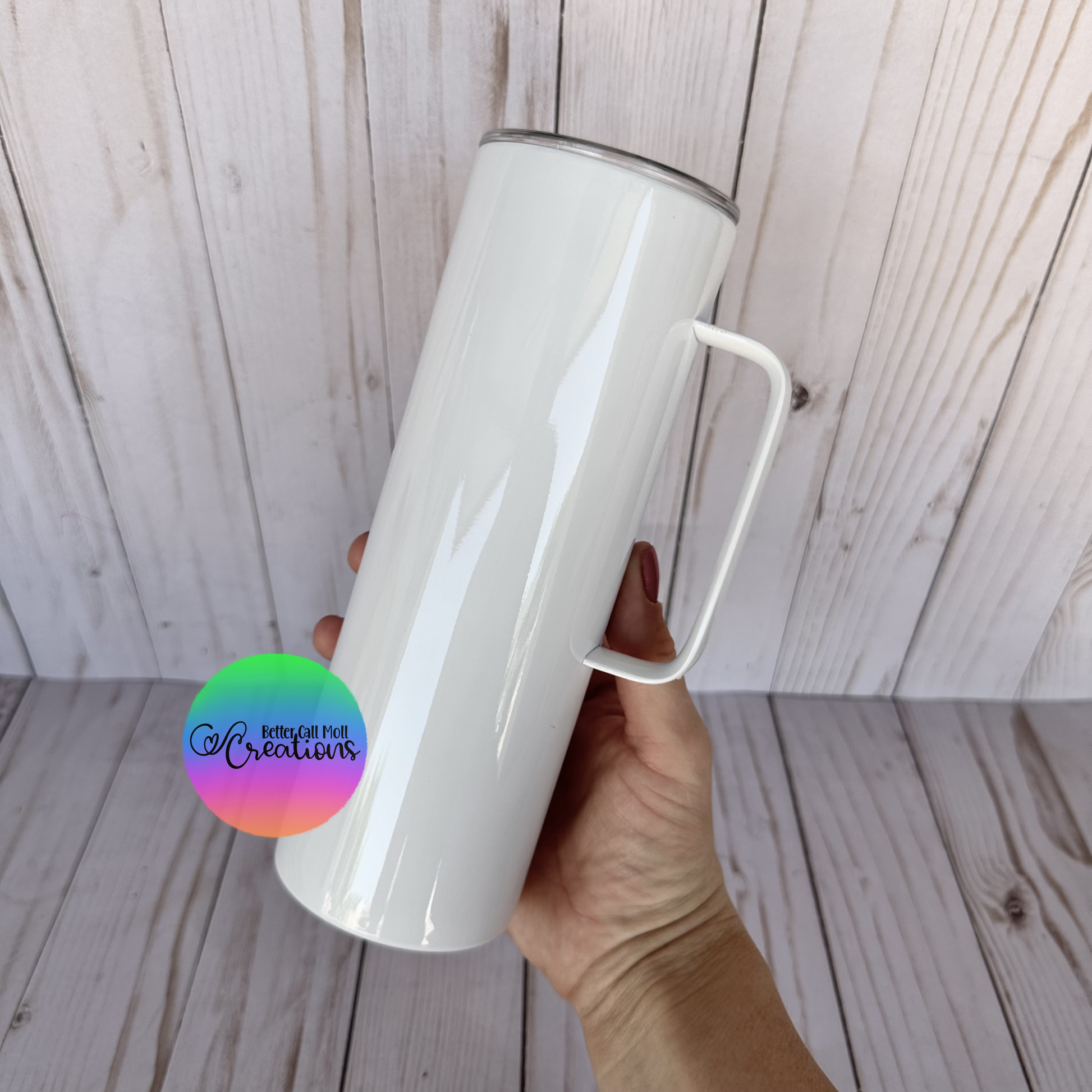 20oz Glossy Skinny Sublimation Tumbler with Handle – Better Call