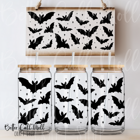 Bat SIlhouettes UV DTF 16oz Tumbler Wrap