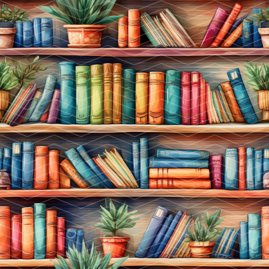 Bookshelf 1 Digital Seamless Pattern