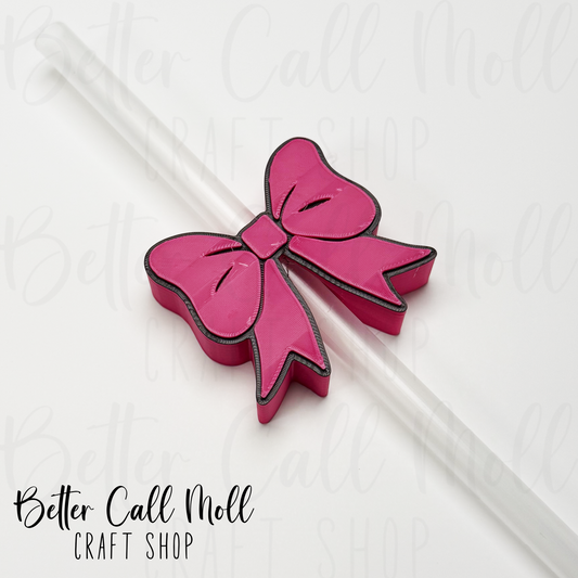 Ribbon Bow 3D Straw Topper