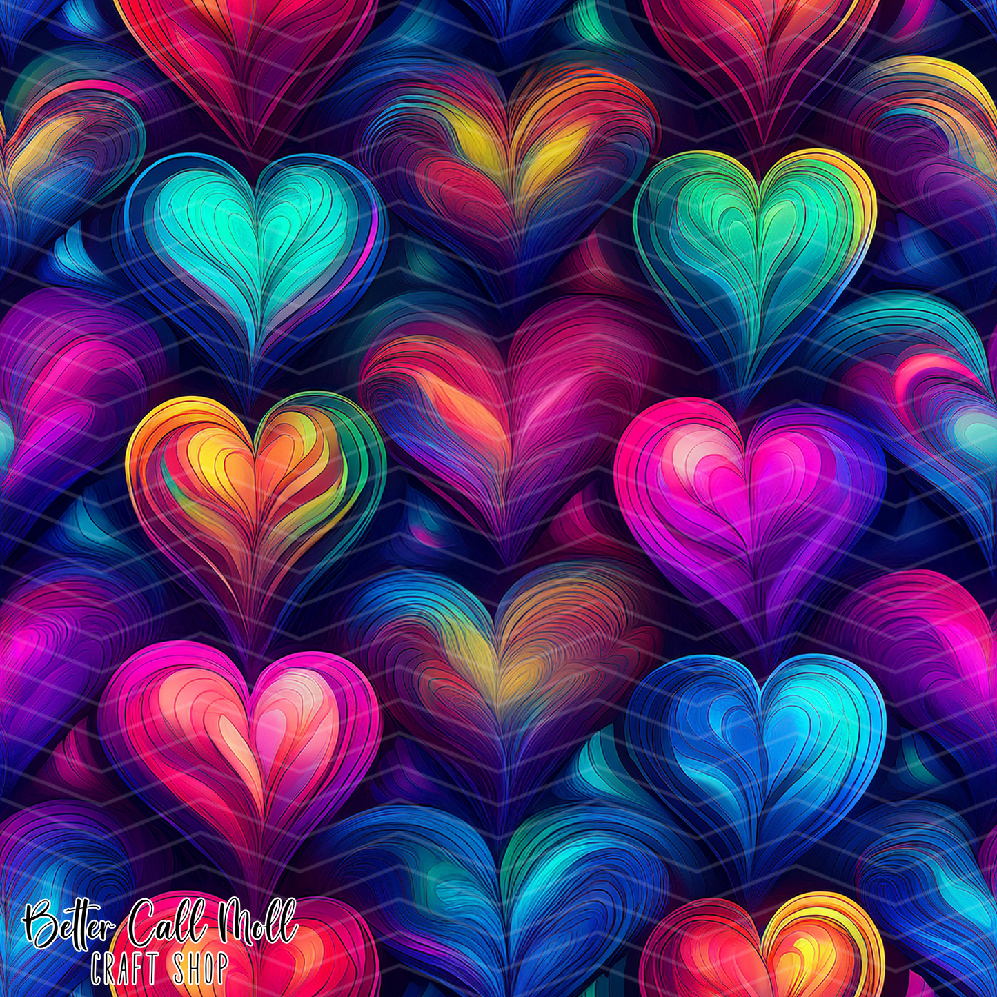 Braided Hearts Digital Seamless Pattern