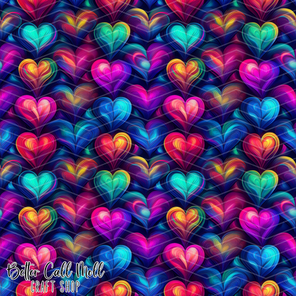Braided Hearts Digital Seamless Pattern