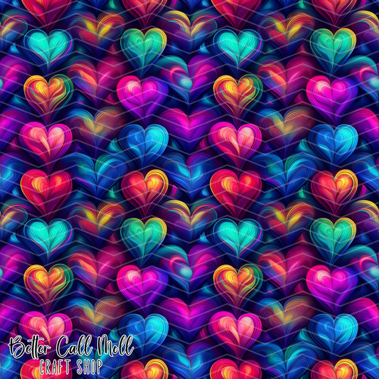Braided Hearts Digital Seamless Pattern
