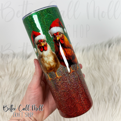 20oz Christmas Chickens Insulated Stainless Steel Coated Tumbler