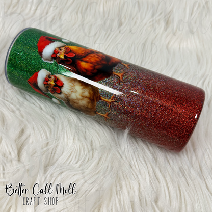 20oz Christmas Chickens Insulated Stainless Steel Coated Tumbler