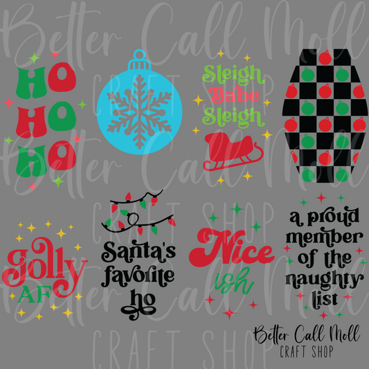 Christmas Motel Keychain UV DTF Decal Bundle