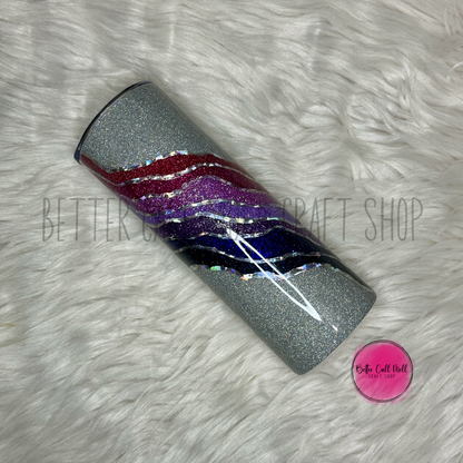 20oz Colorful Geode Glitter Insulated Stainless Steel Coated Tumbler