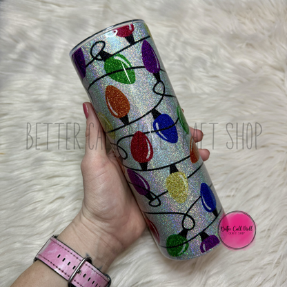 20oz Colorful Lights Glitter Insulated Stainless Steel Coated Tumbler