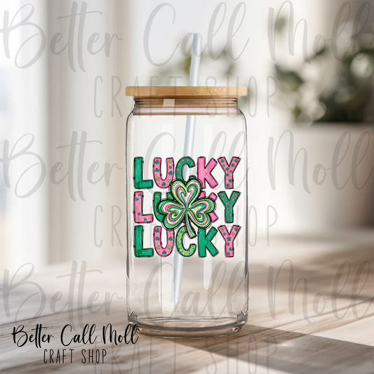 Lucky Pink and Green UV DTF Decal