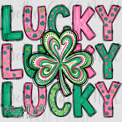 Lucky Pink and Green UV DTF Decal
