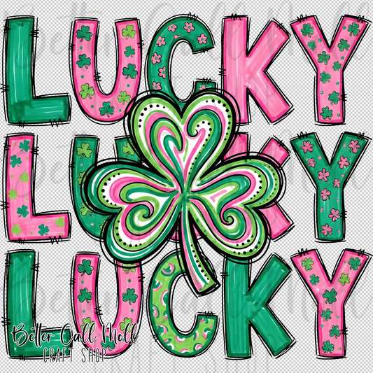 Lucky Pink and Green UV DTF Decal