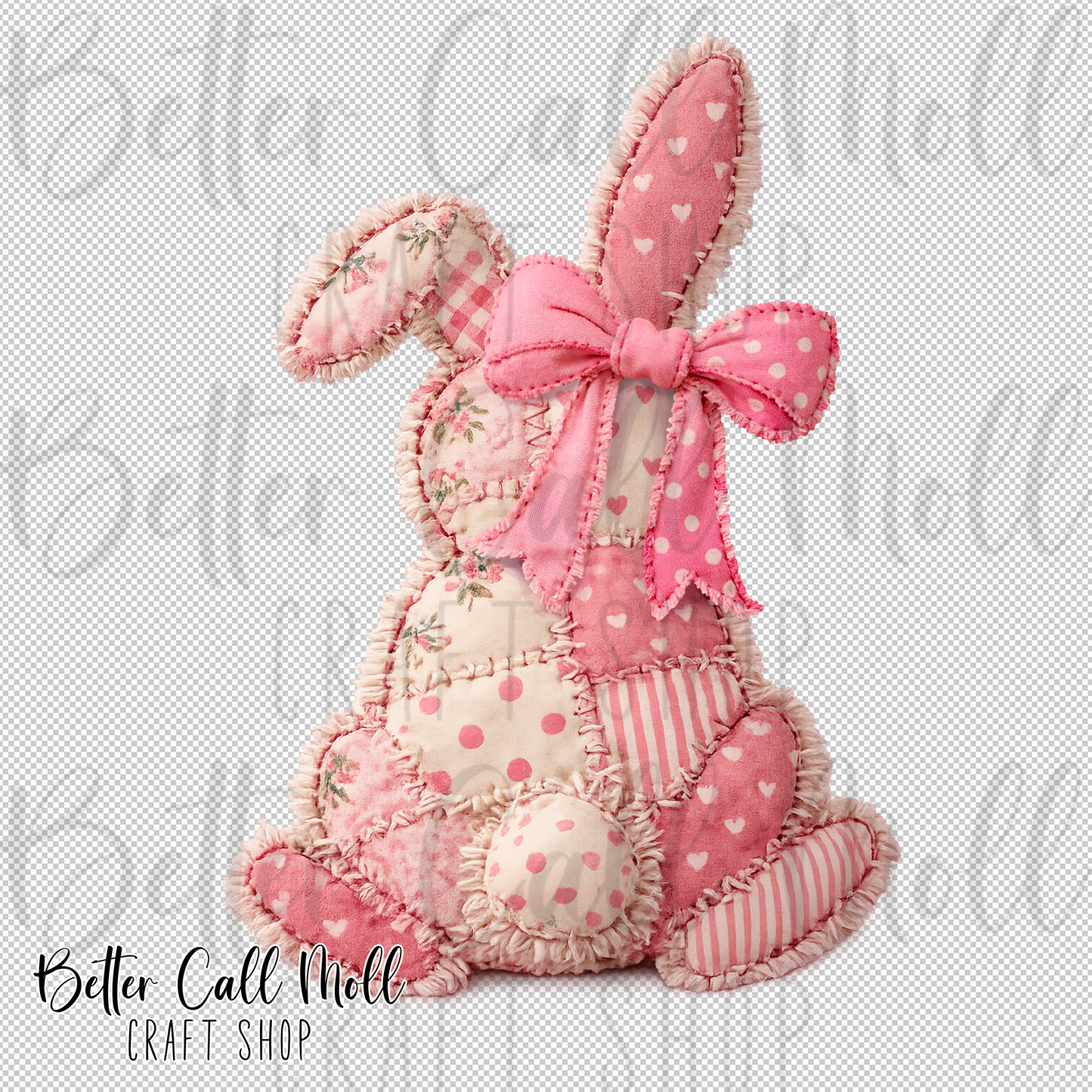 Patchwork Bunny UV DTF Decal
