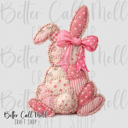 Patchwork Bunny UV DTF Decal
