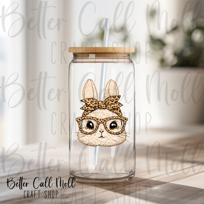 Cute Bunny with Bow UV DTF Decal