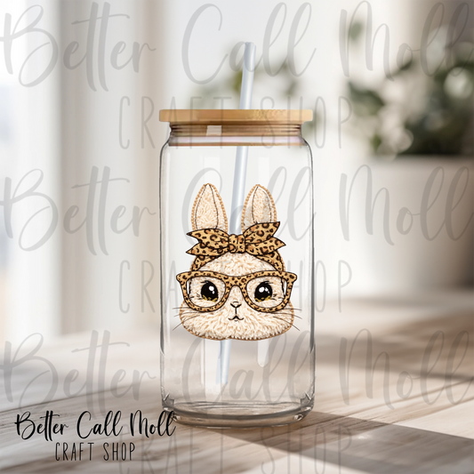 Cute Bunny with Bow UV DTF Decal