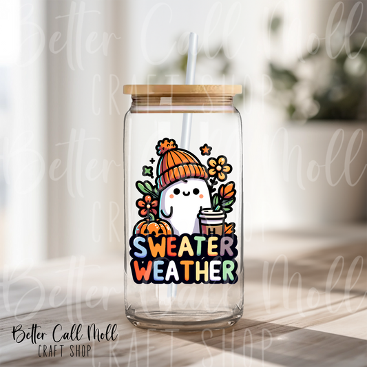 D010 - Sweater Weather Ghost UV DTF Decal