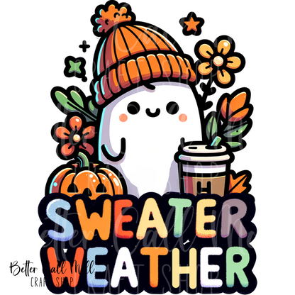 D010 - Sweater Weather Ghost UV DTF Decal