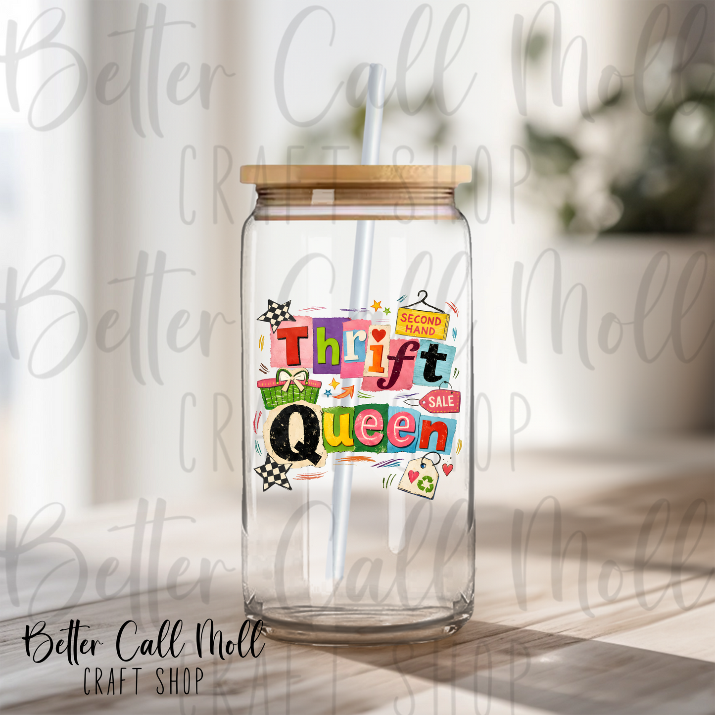 Thrift Queen UV DTF Decal