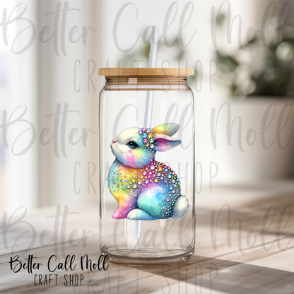 Rhinestone Bunny UV DTF Decal
