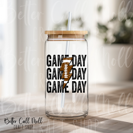 D074 - Game Day Football UV DTF Decal