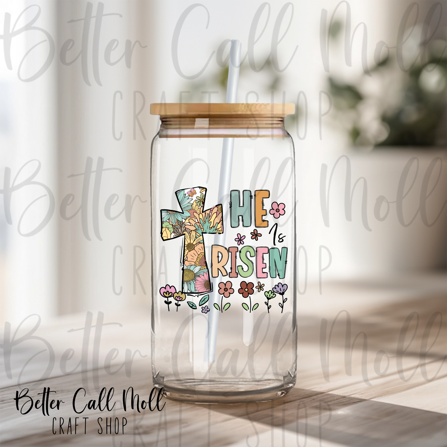 He is Risen Cross UV DTF Decal
