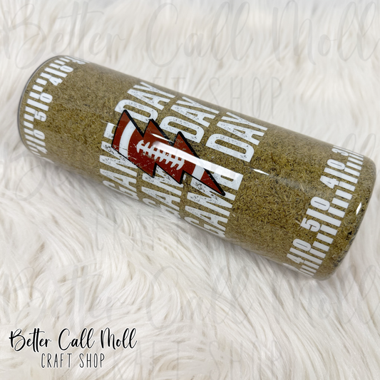 20oz Game Day Football Insulated Stainless Steel Coated Tumbler