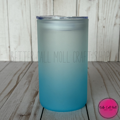 16oz STRAIGHT Frosted Ombre Glass Sublimation Tumbler