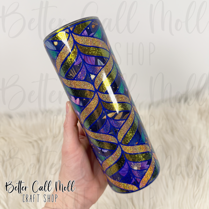 20oz Celestial Waves Glitter Insulated Stainless Steel Coated Tumbler