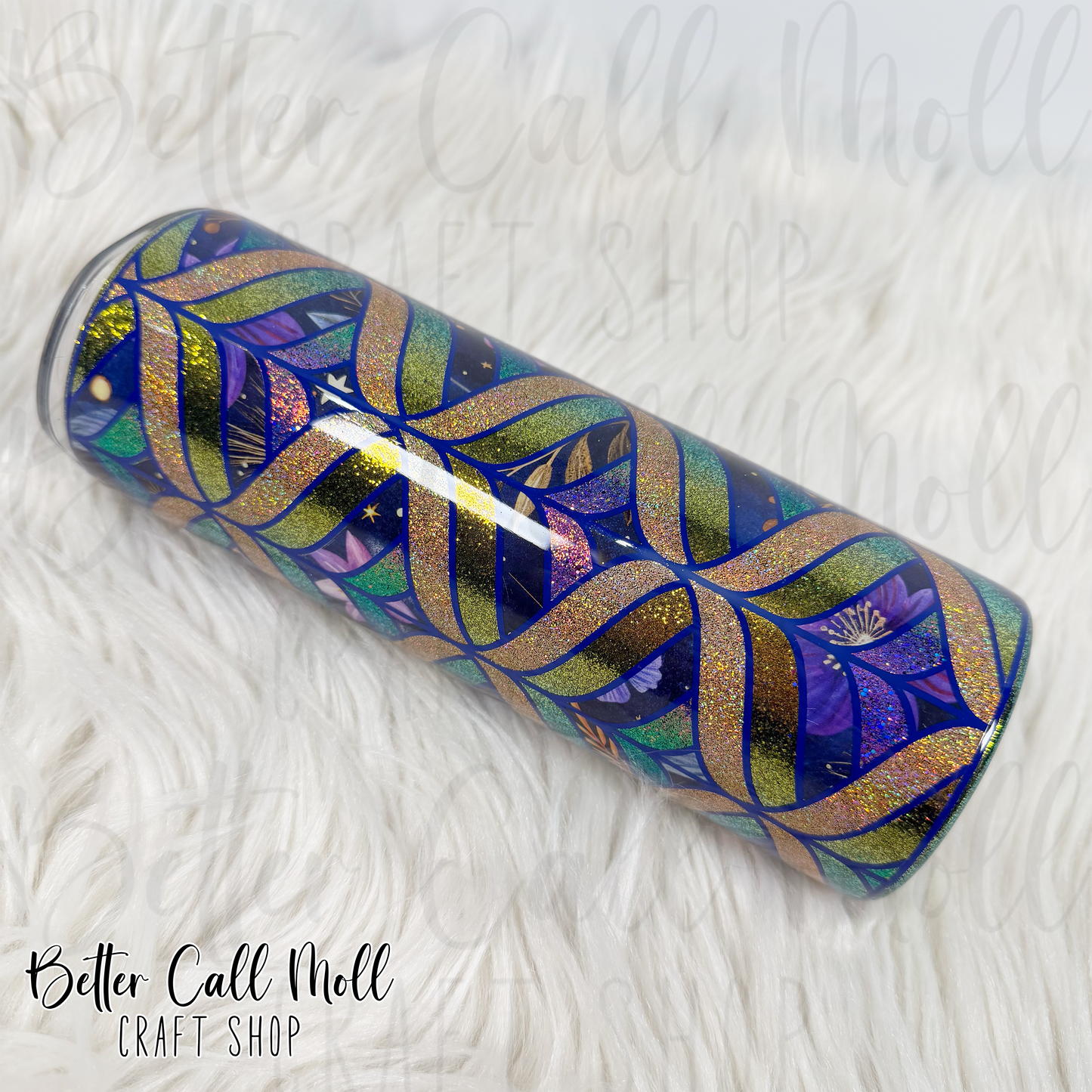 20oz Celestial Waves Glitter Insulated Stainless Steel Coated Tumbler