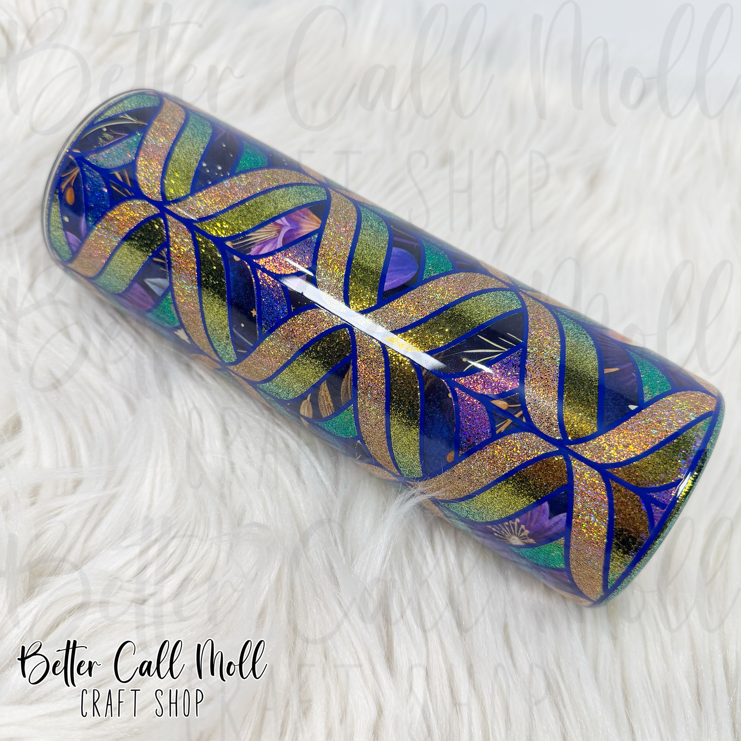 20oz Celestial Waves Glitter Insulated Stainless Steel Coated Tumbler