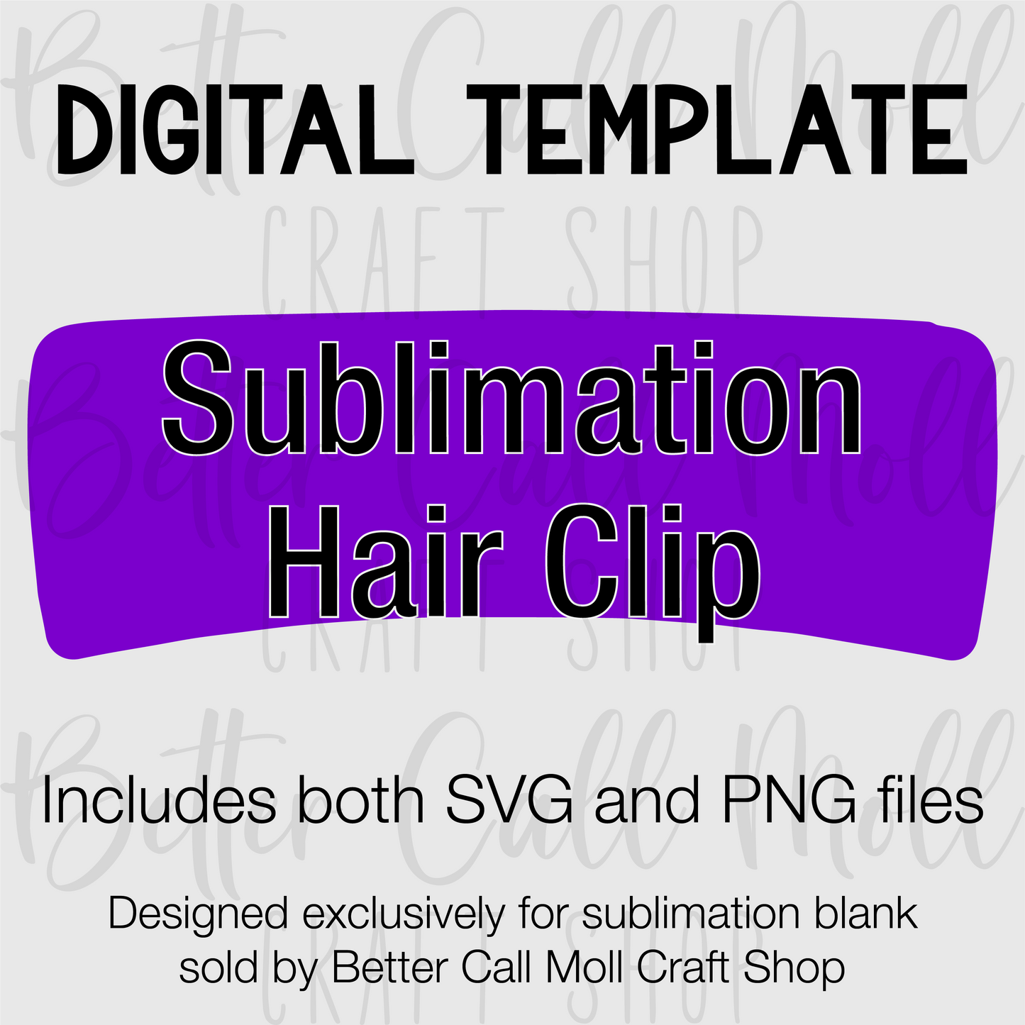 Template for Sublimation Hair Clip