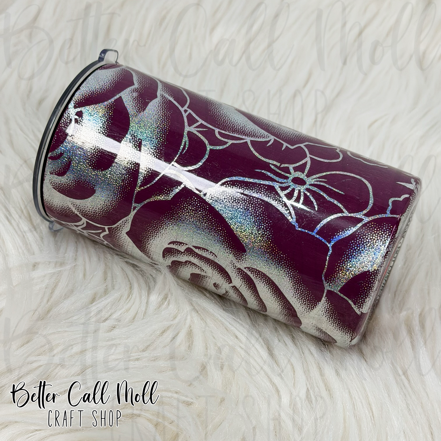 12oz Holographic Florals Insulated Stainless Steel Coated Tumbler