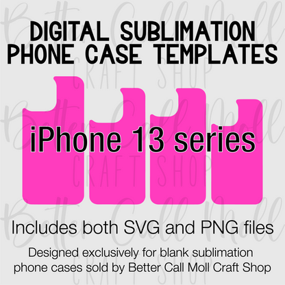 Templates for Sublimation Blank iPhone 13 Series Cases