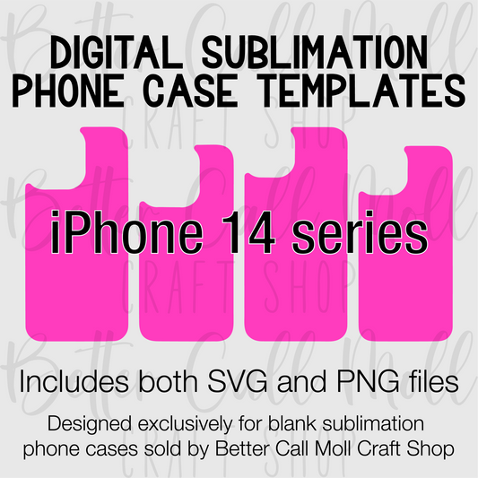 Templates for Sublimation Blank iPhone 14 Series Cases