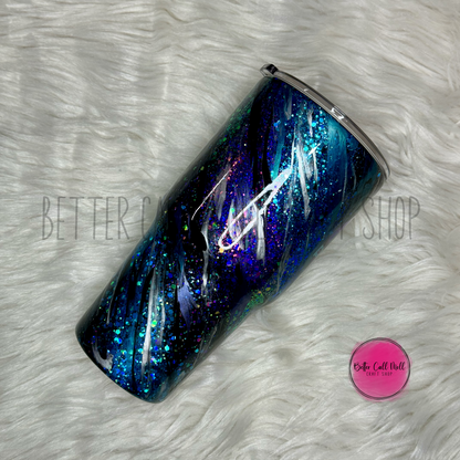 30oz "I Hate People" Glitter Milky Way  Insulated Stainless Steel Coated Tumbler
