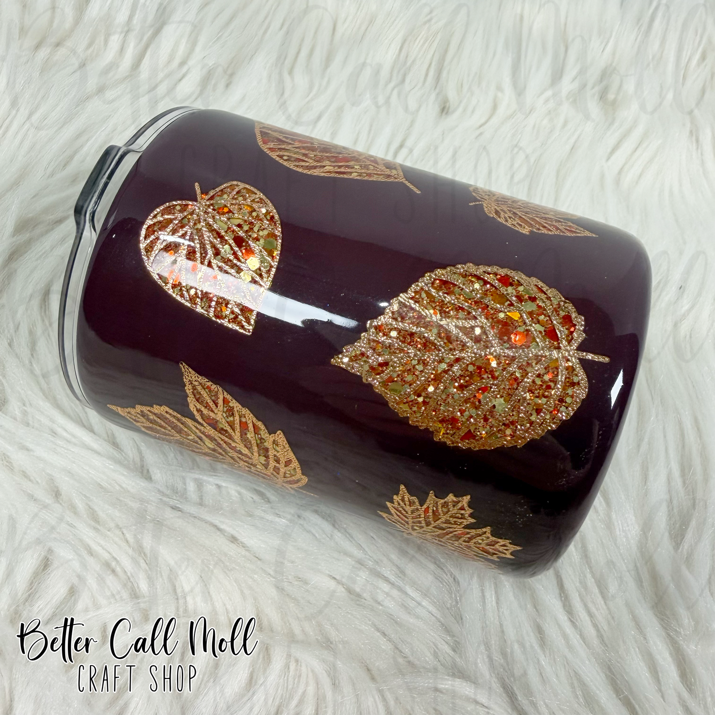 10oz Peekaboo Leaves Insulated Stainless Steel Coated Tumbler