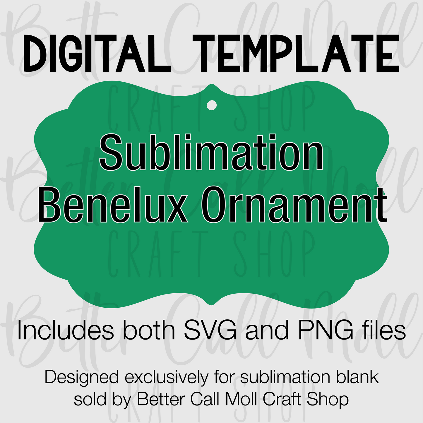 Template for Sublimation Benelux Ornament