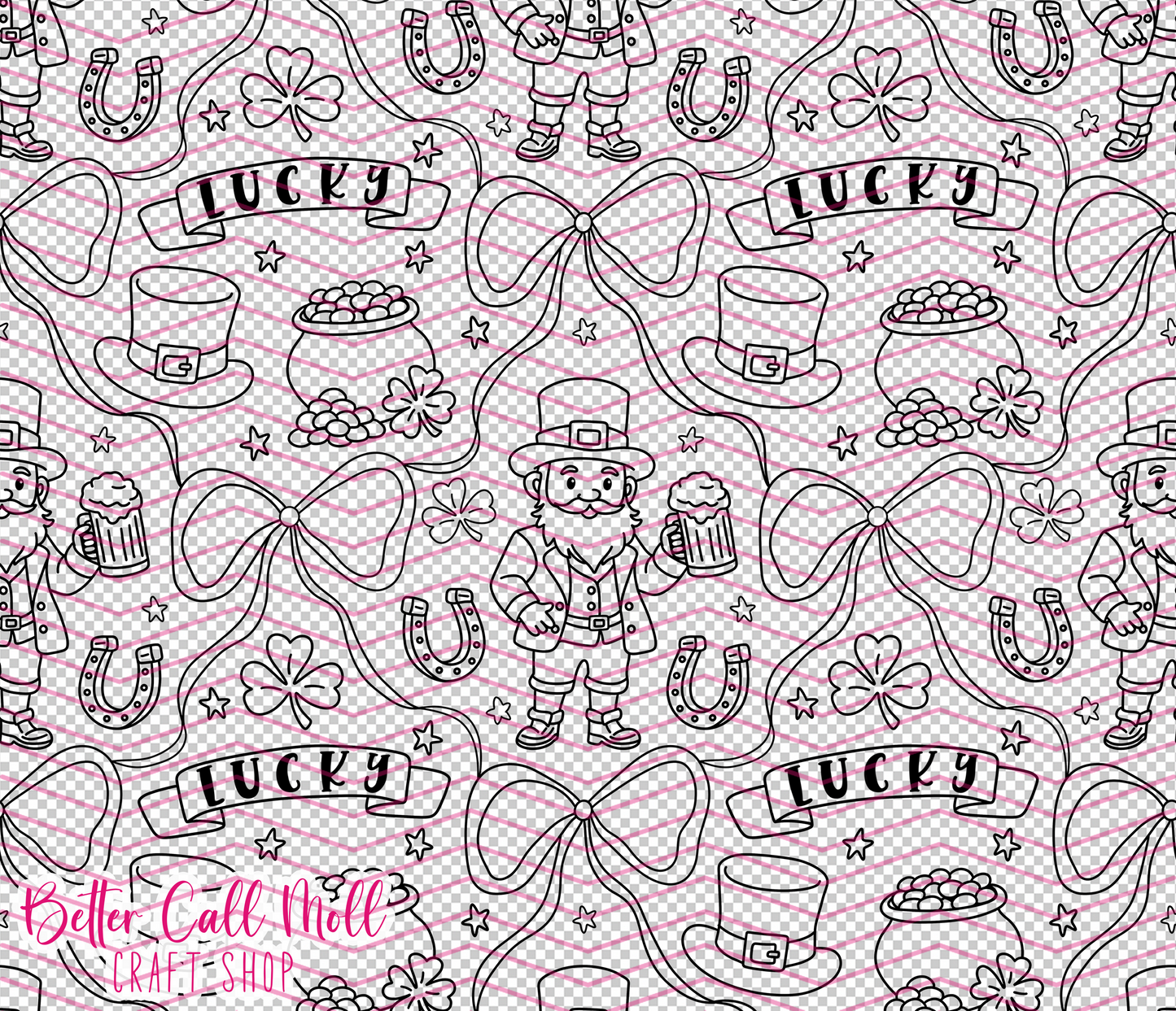 Irish Bows Digital Tumbler Template