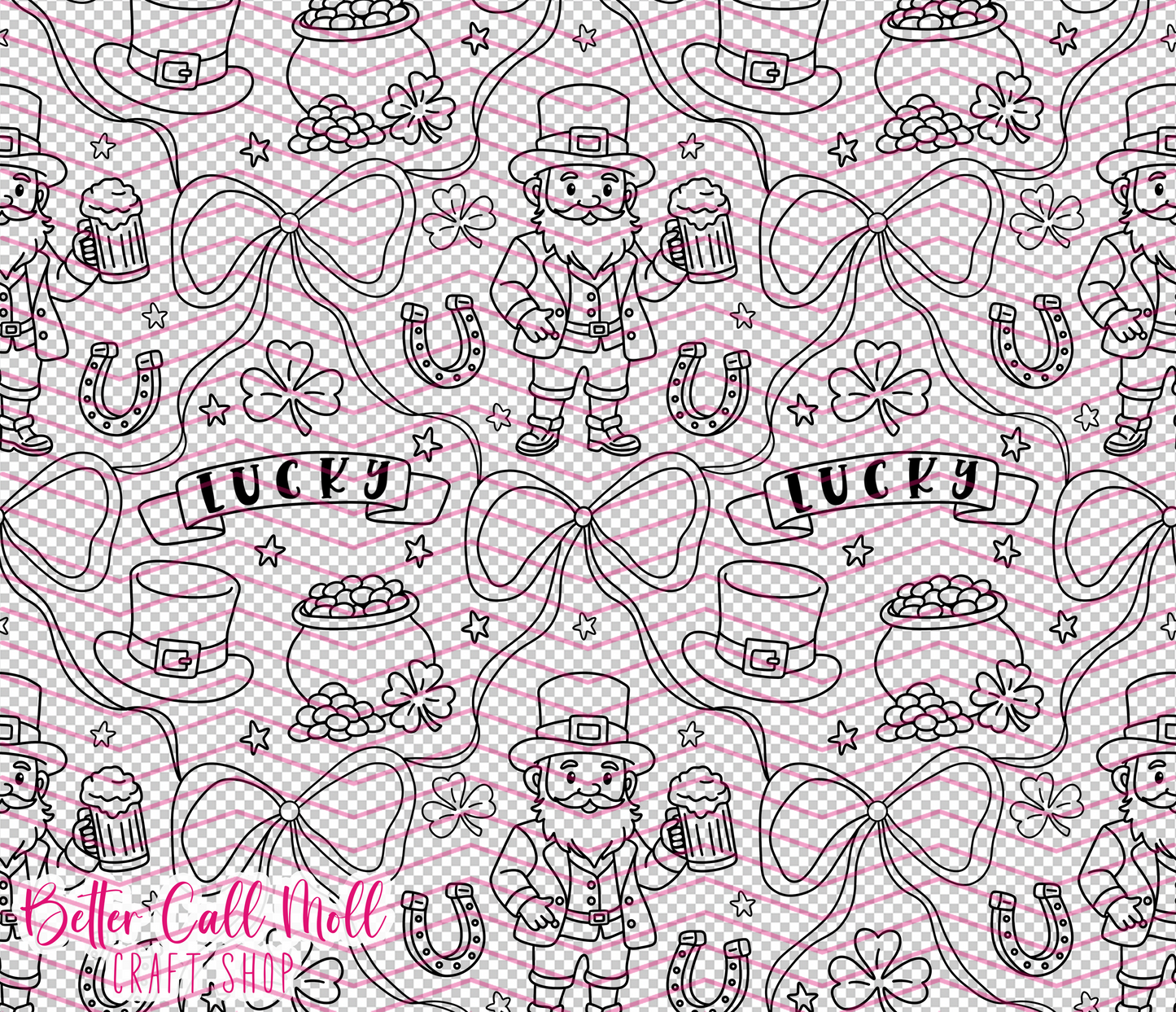Irish Bows Digital Tumbler Template