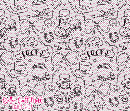 Irish Bows Digital Tumbler Template