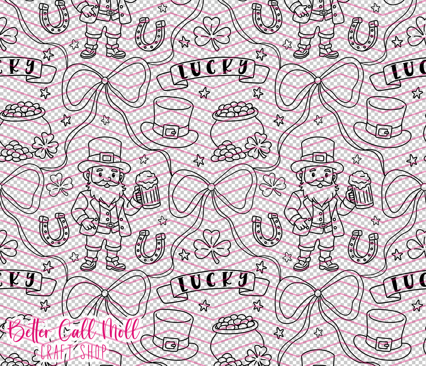 Irish Bows Digital Tumbler Template