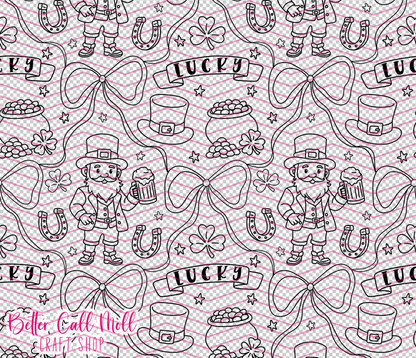 Irish Bows Digital Tumbler Template