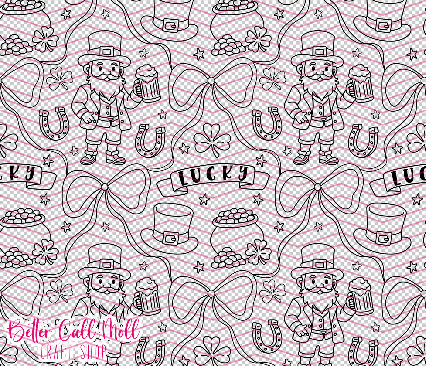 Irish Bows Digital Tumbler Template