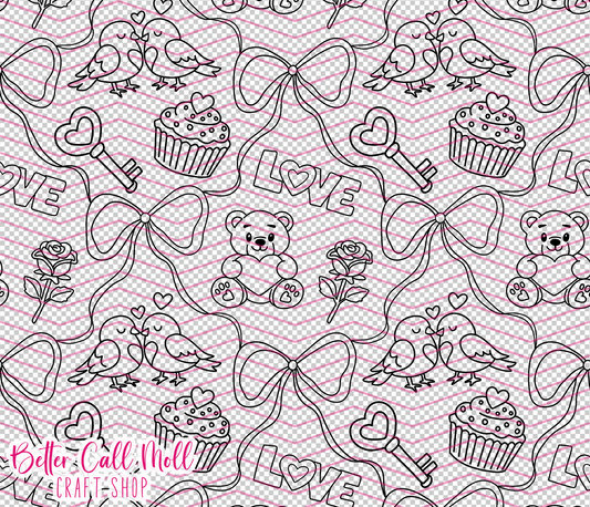 Valentine Bows Digital Tumbler Template