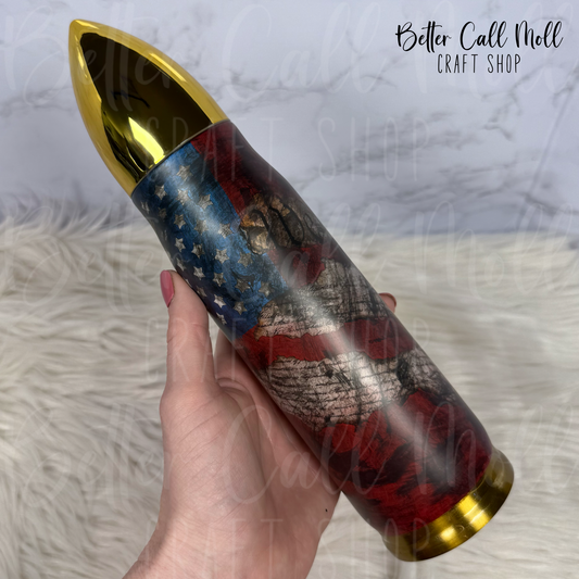17oz Matte "We the People" Bullet Insulated Stainless Steel Coated Tumbler