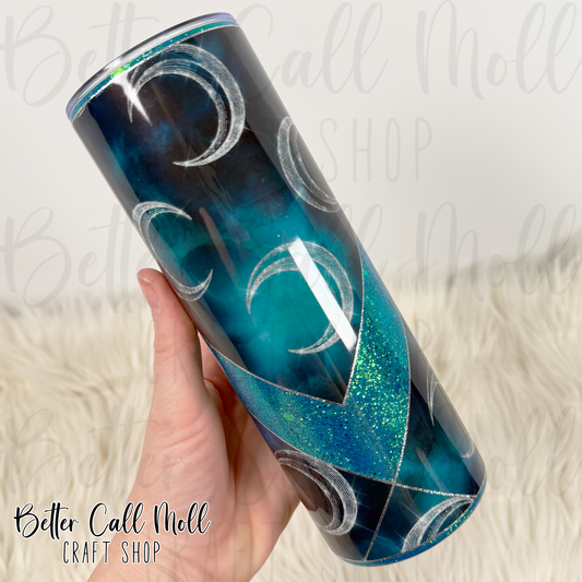 20oz Moons and Glitter Insulated Stainless Steel Coated Tumbler